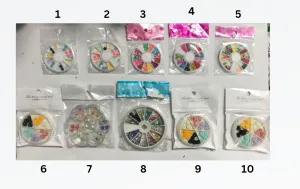 Artdone 10 boxes Nail Rhinestones, Nail Gems Nail Diamonds, Nail Art Studs Nail Crystals Nail Sequins for Nails Kit for Nail Art Supplies Accessories #15