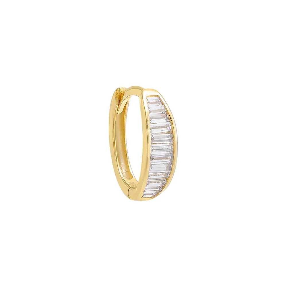 Baguette Bezel Huggie Earring