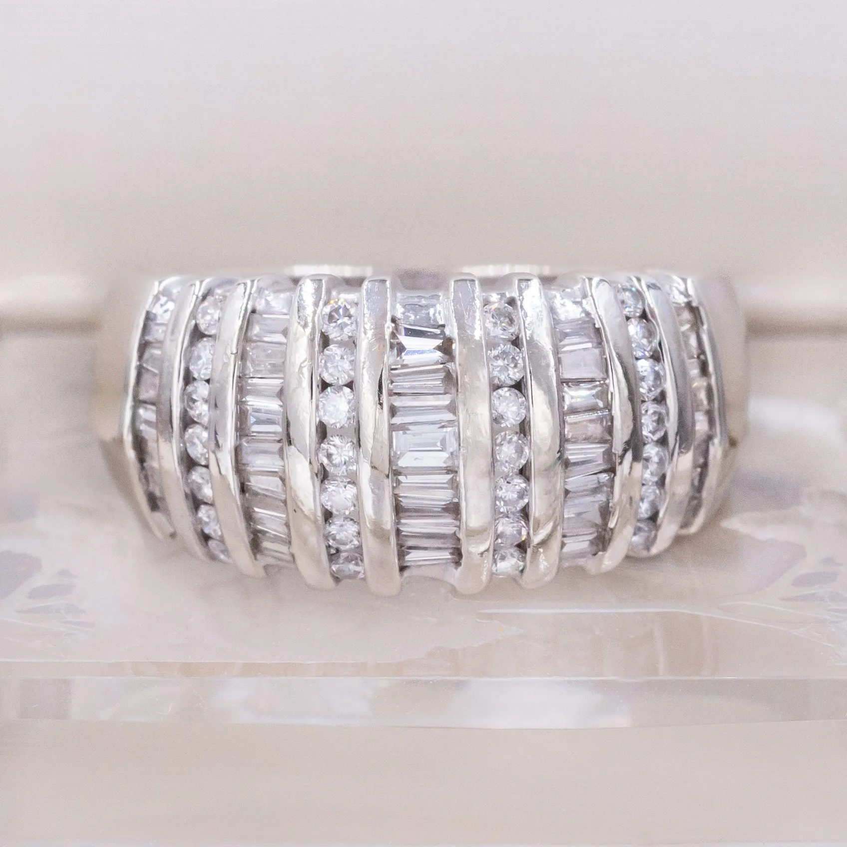 Baguette Diamond Cocktail Ring C. 1960s