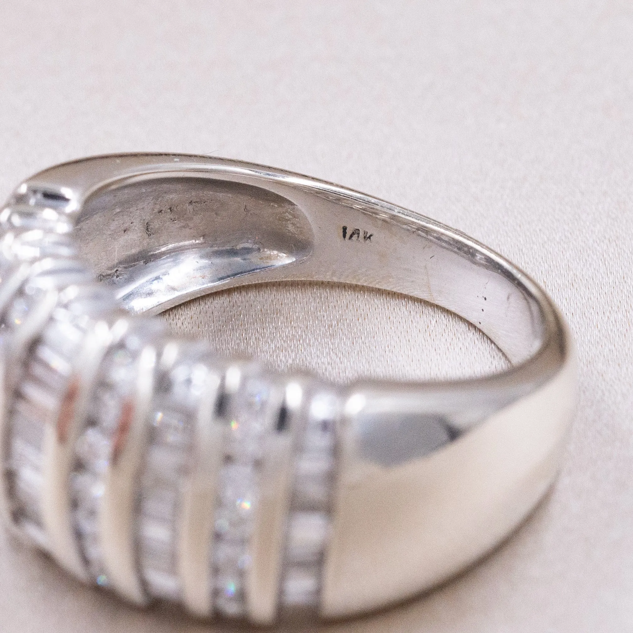 Baguette Diamond Cocktail Ring C. 1960s