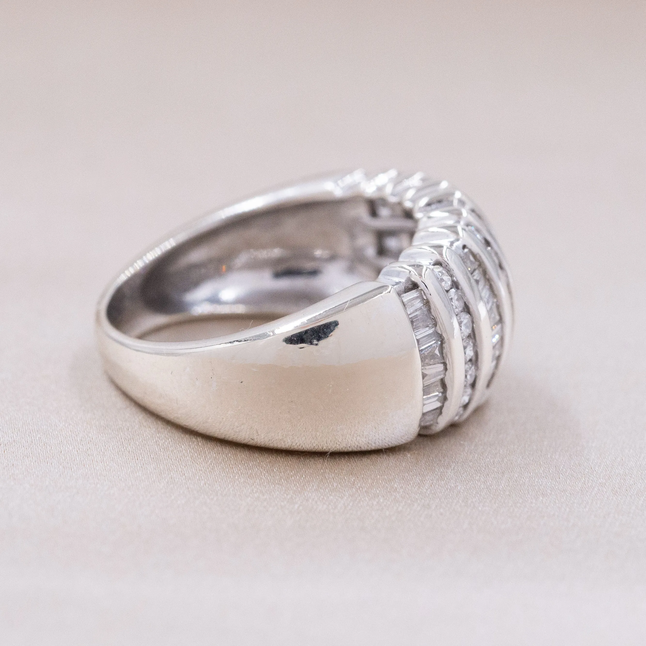Baguette Diamond Cocktail Ring C. 1960s