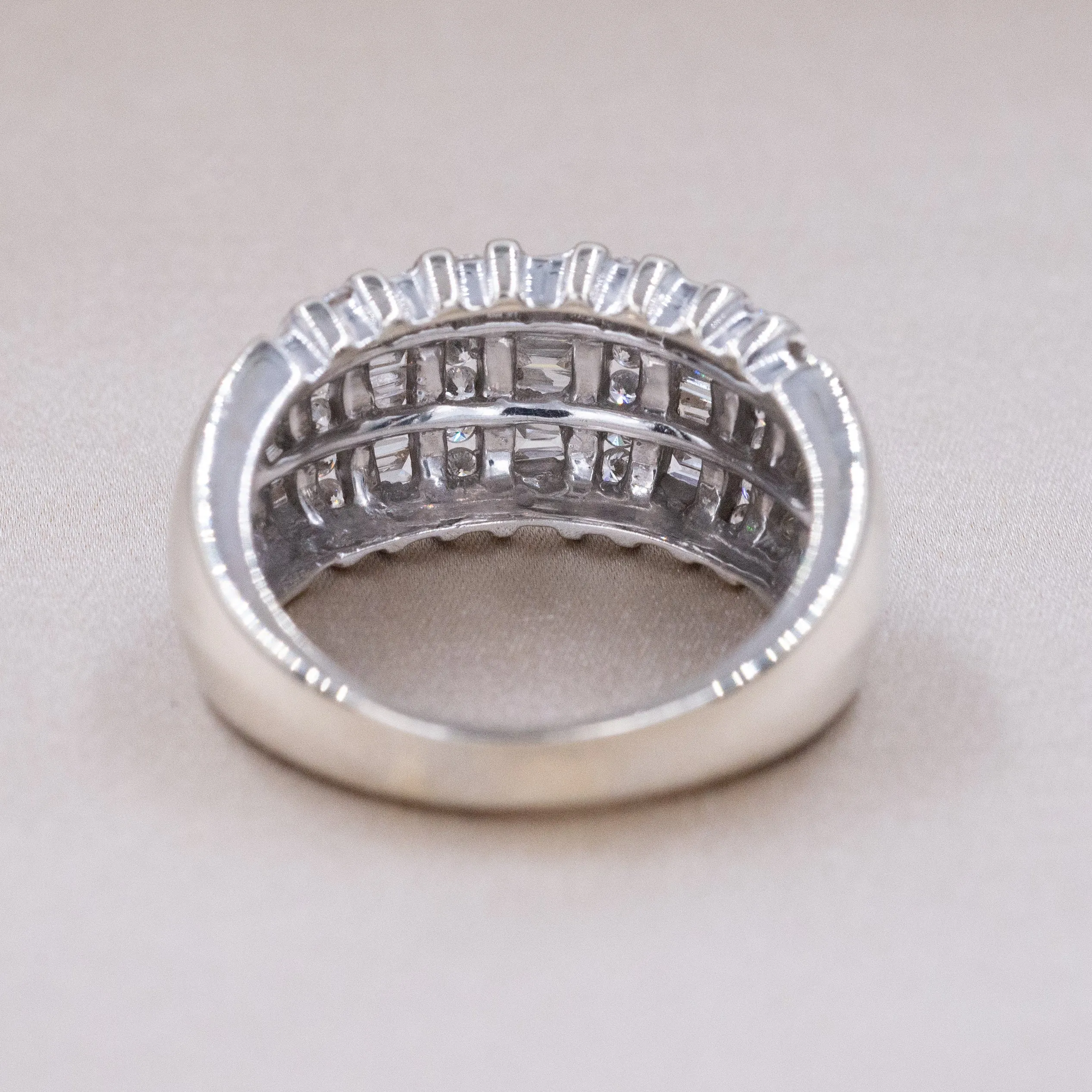 Baguette Diamond Cocktail Ring C. 1960s