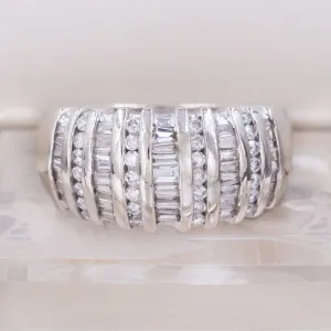 Baguette Diamond Cocktail Ring C. 1960s