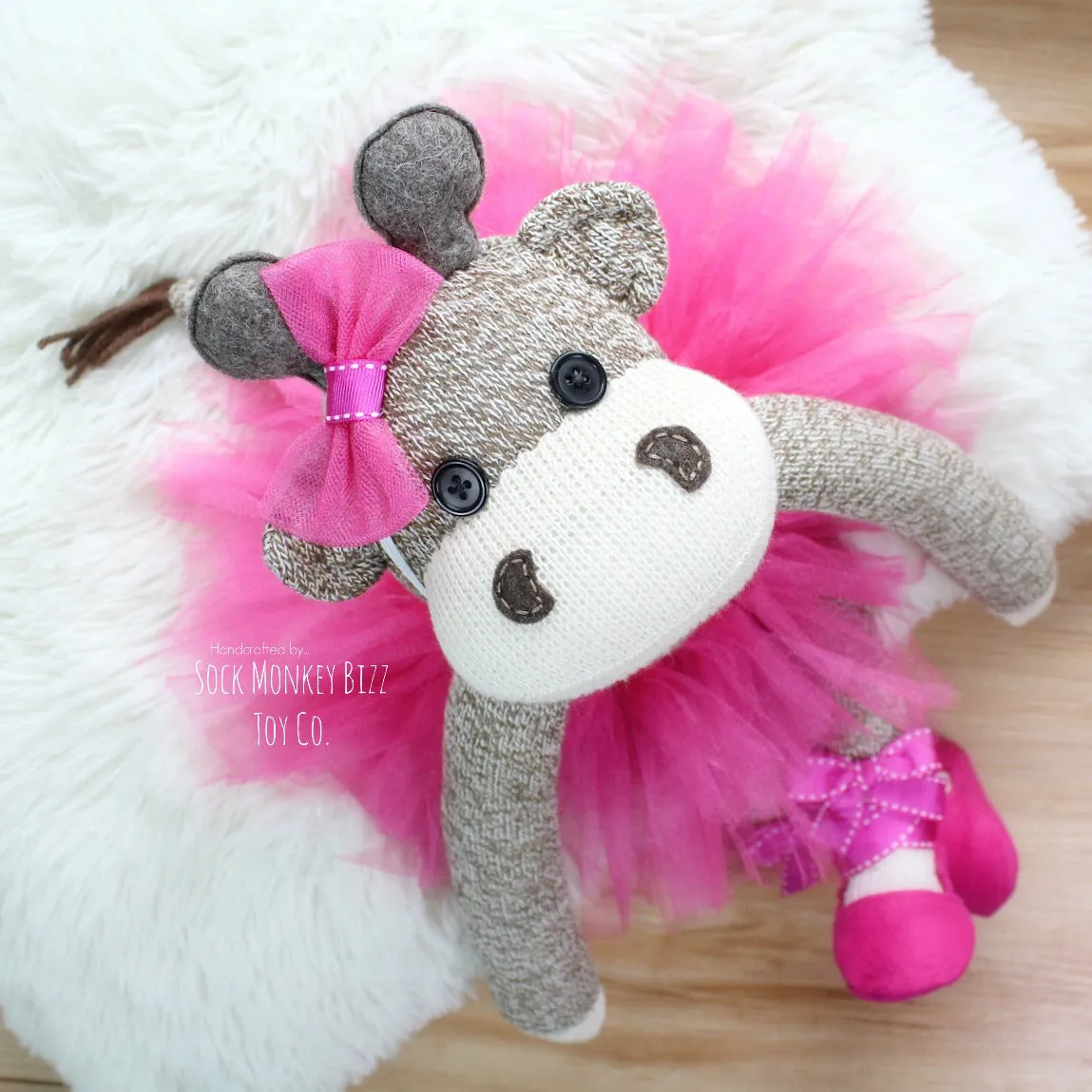Ballerina Giraffe Sock Doll, Handmade Ballet Doll