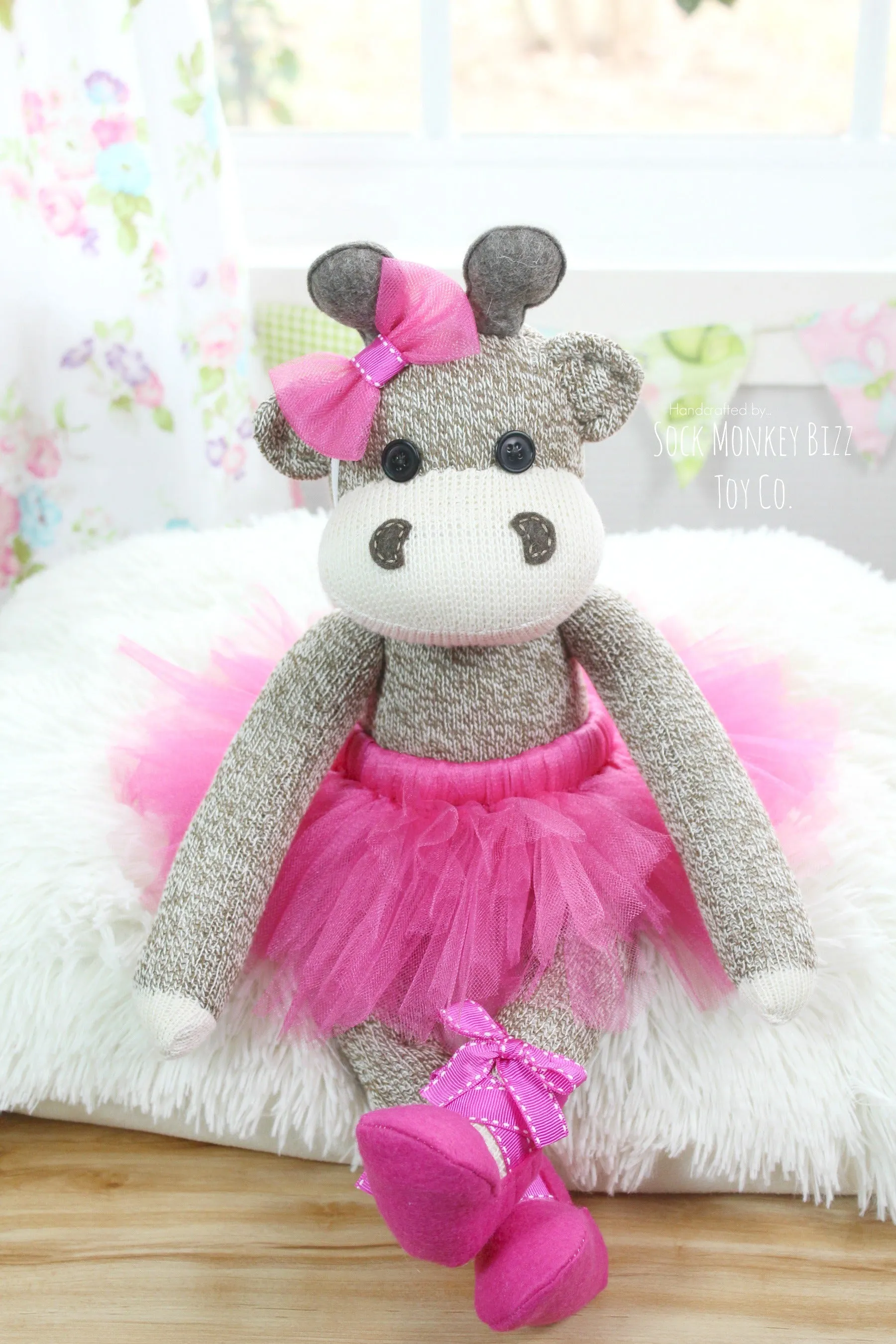 Ballerina Giraffe Sock Doll, Handmade Ballet Doll