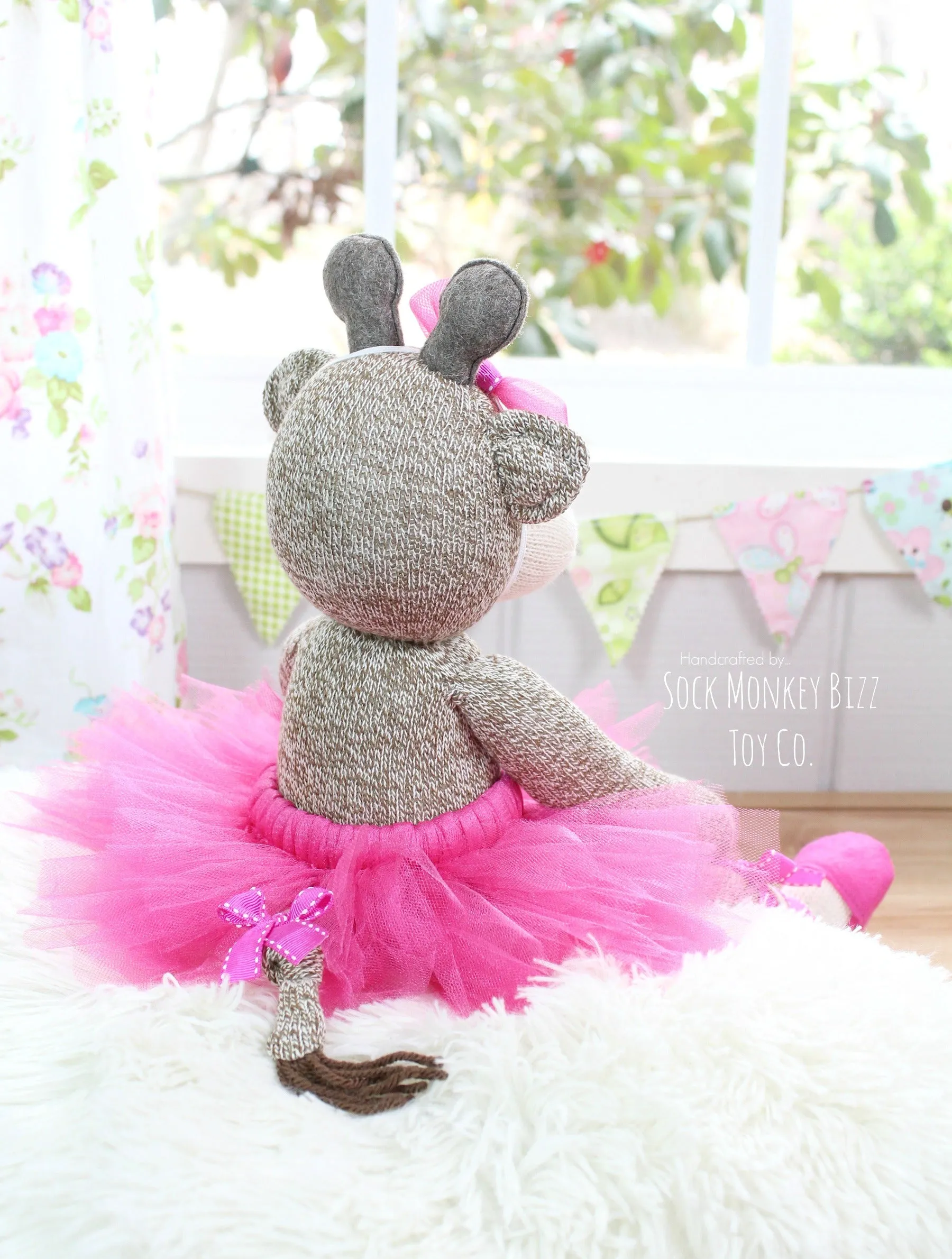 Ballerina Giraffe Sock Doll, Handmade Ballet Doll