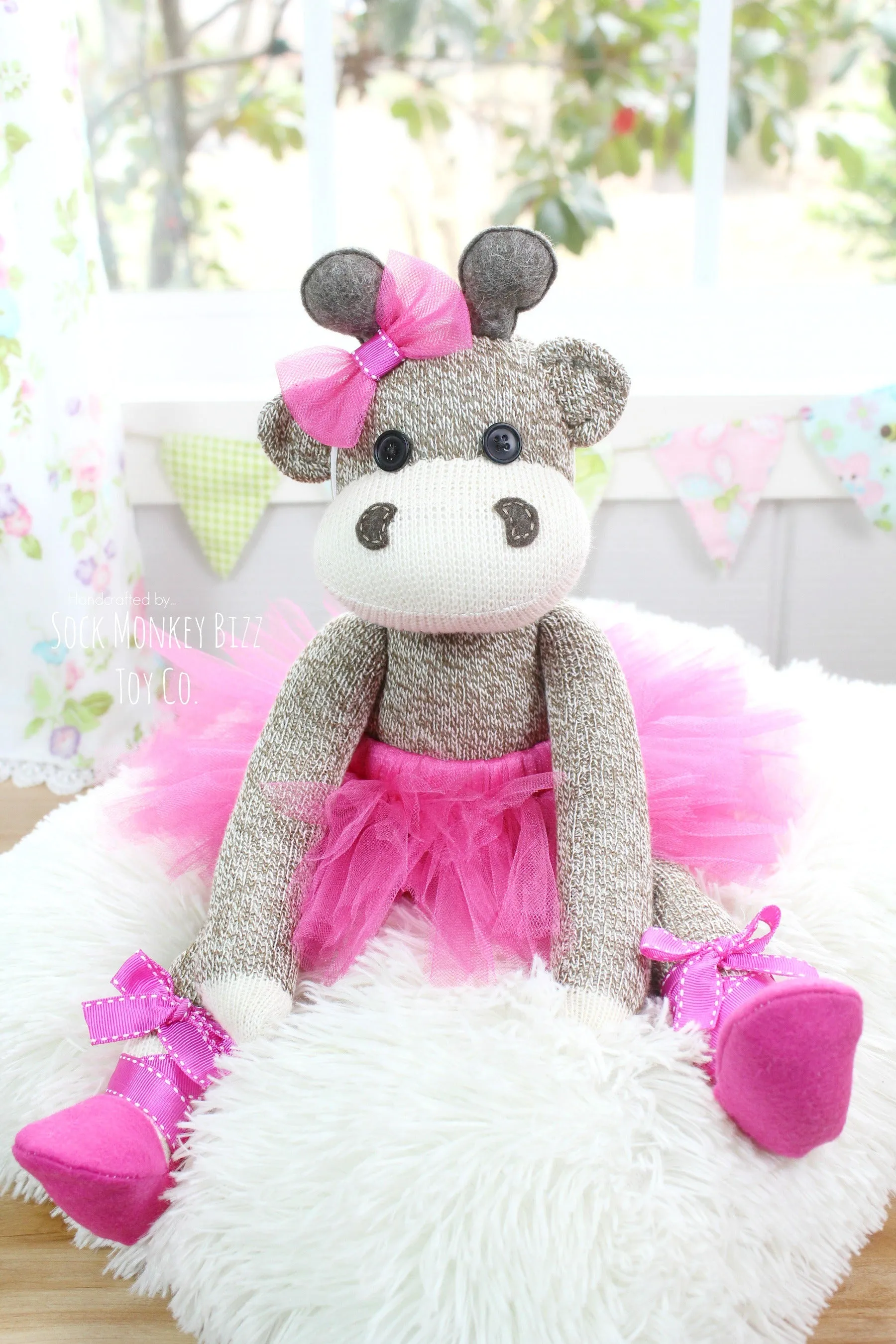 Ballerina Giraffe Sock Doll, Handmade Ballet Doll