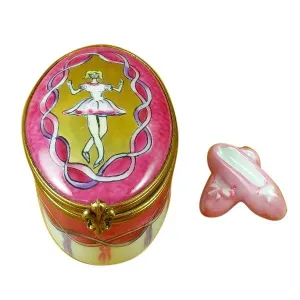 Ballerina on Oval with Removable Toe Shoes