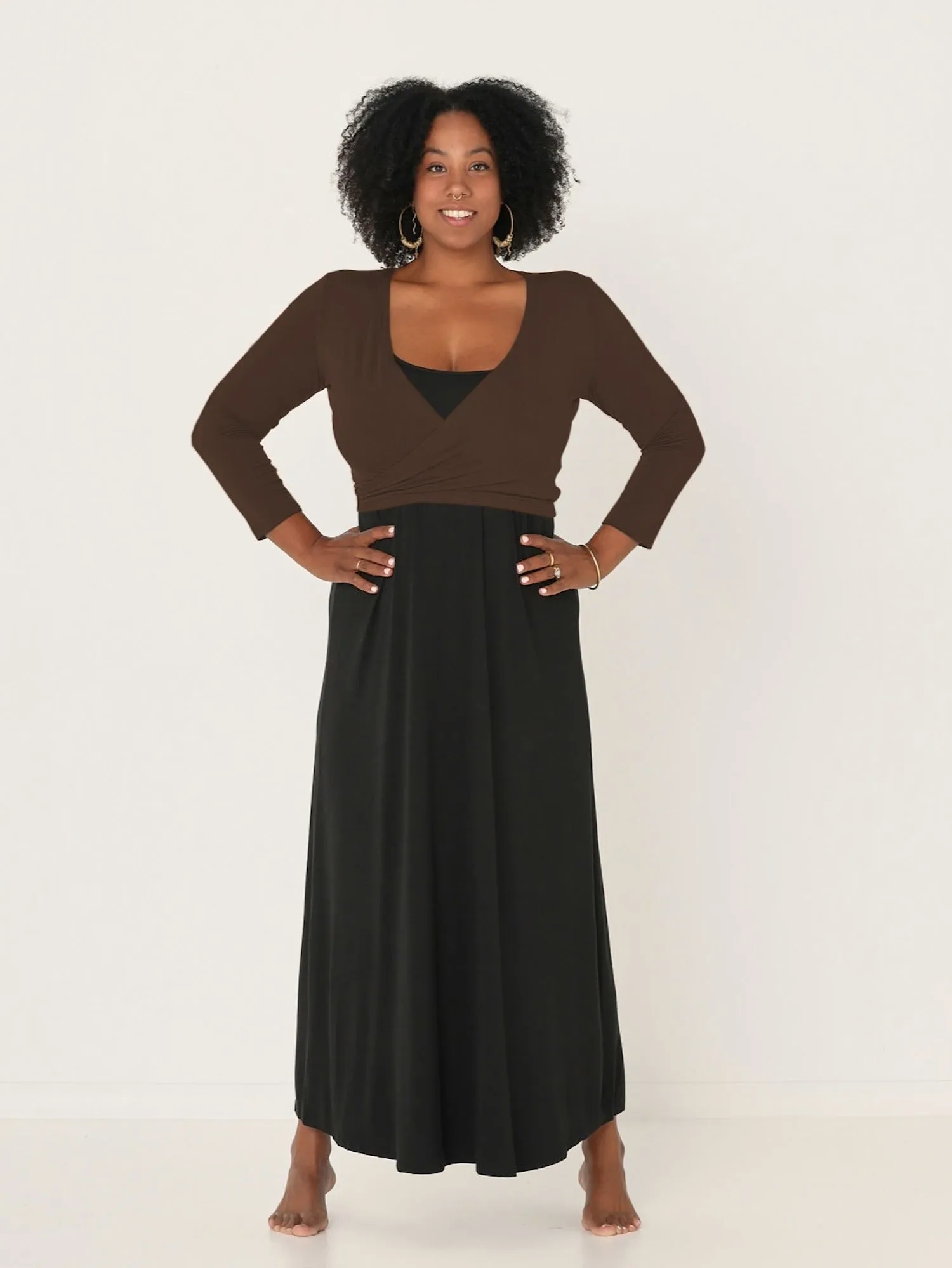 Bamboo Ballet Wrap Cardi - Cocoa