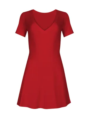 Bamboo Wrap Dress - Mini - Chili Pepper