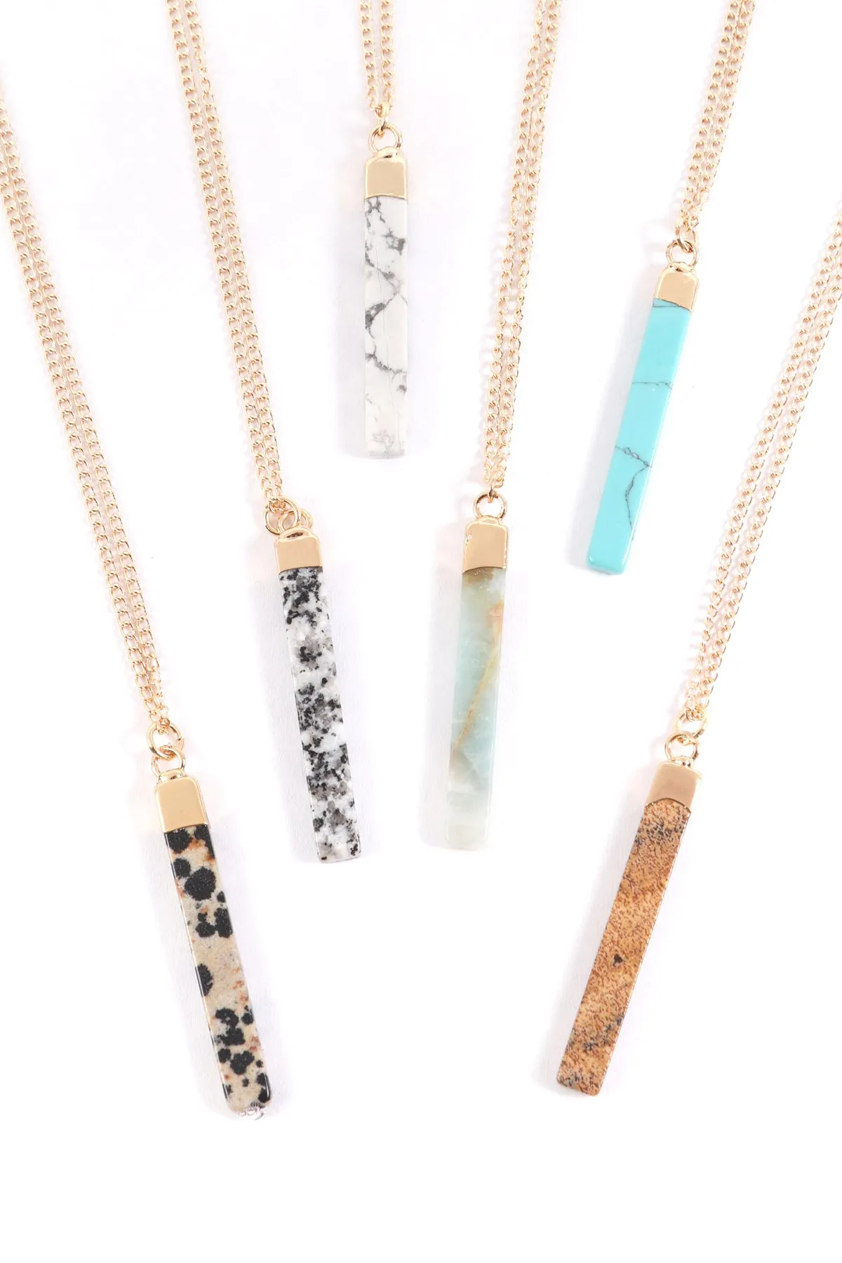 BAR STONE PENDANT NECKLACE