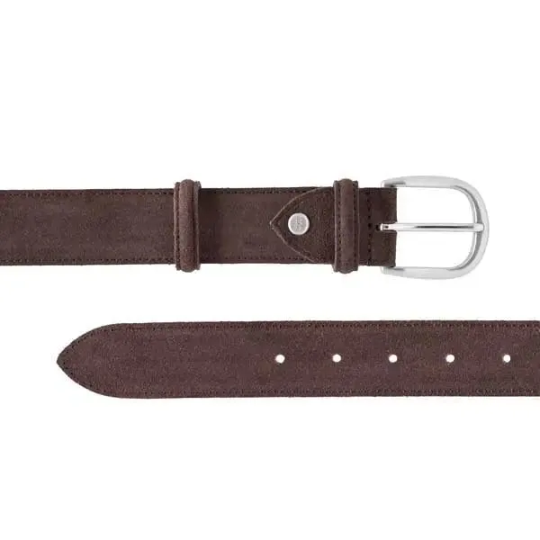 BARKER Belt - Mens Plain - Brown Suede
