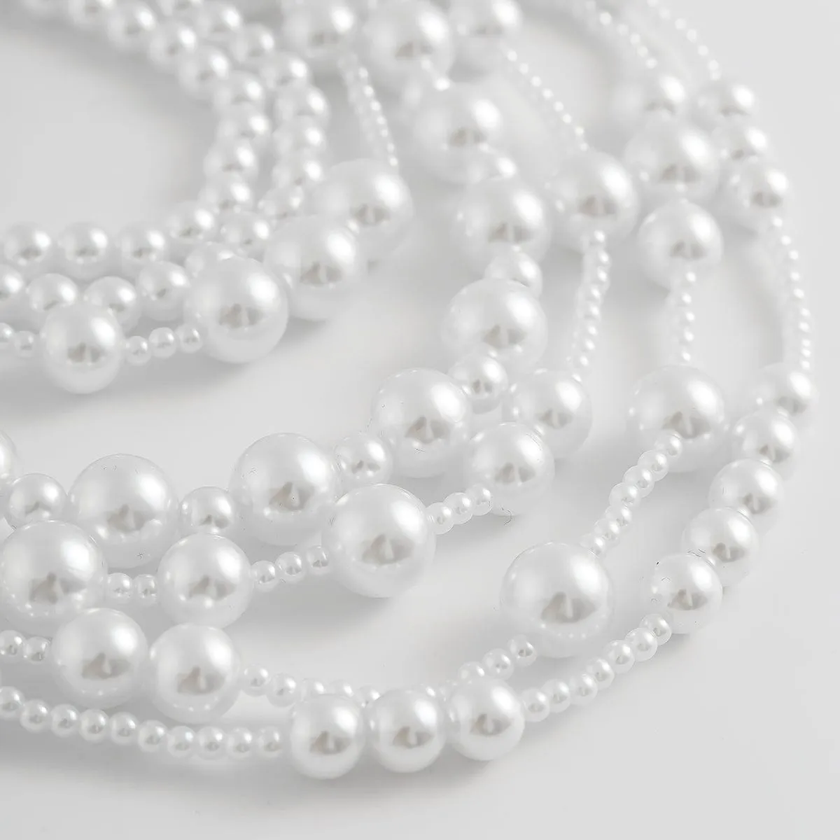 Baroque 2Pcs Chunky Pearl Chain Necklace Set