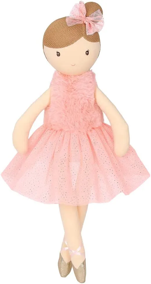 Bearington Lil' Ballerina Brunette Soft Plush Ballet Doll