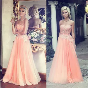 Beautiful Sweet Heart Affordable Long Prom Dresses with Applique, BG51082