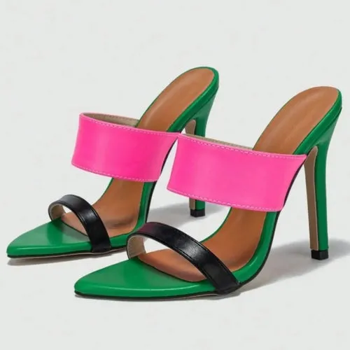 'Bernadette' Slip-On Open Toe Stiletto Heels