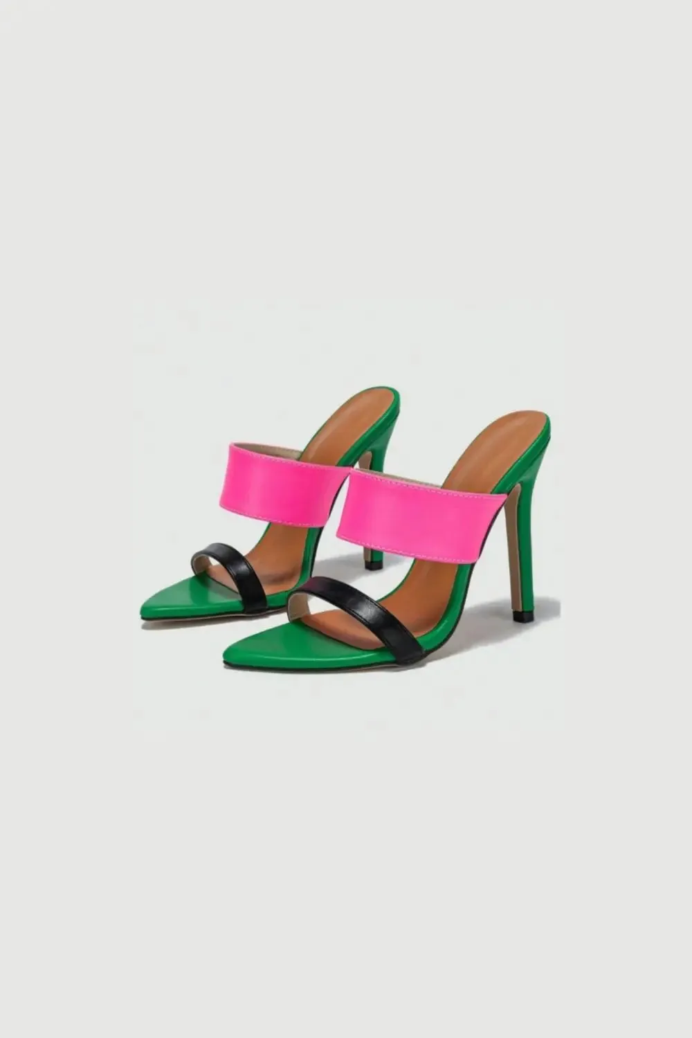 'Bernadette' Slip-On Open Toe Stiletto Heels