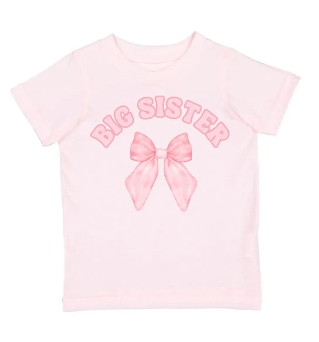 Big Sister Bow Short Sleeve T-Shirt - Ballet
