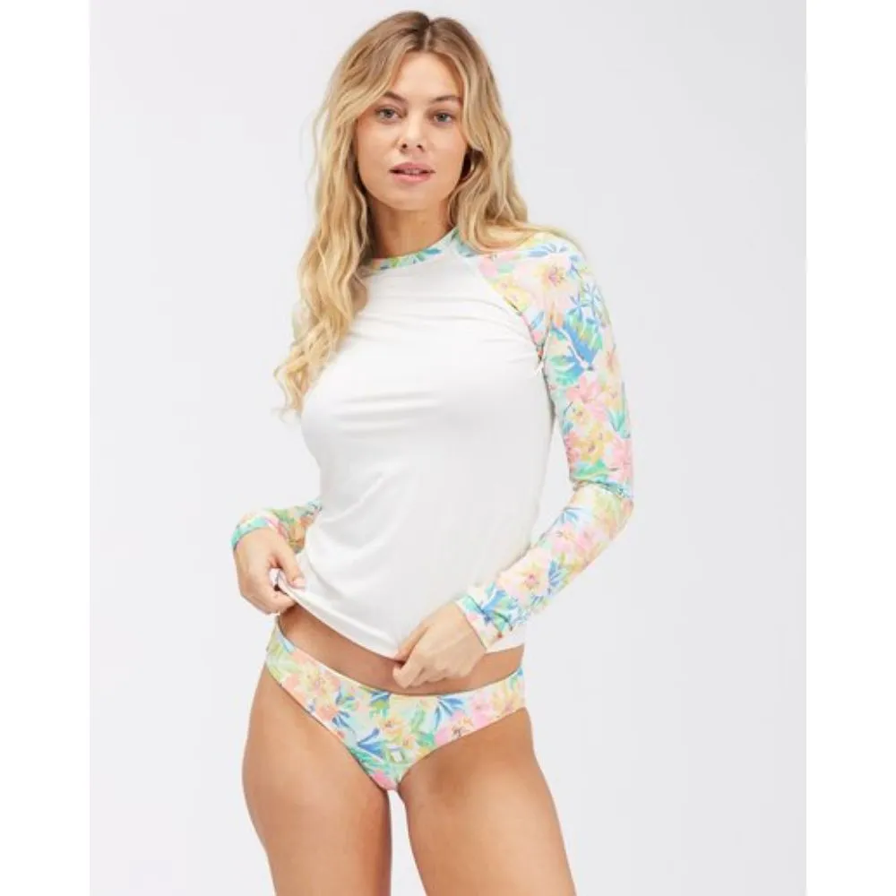 BILLABONG SWEET TROPICS LS RASH GUARD SALT CRYSTAL