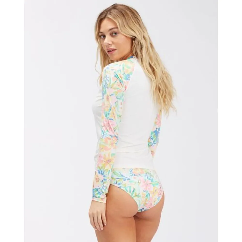 BILLABONG SWEET TROPICS LS RASH GUARD SALT CRYSTAL