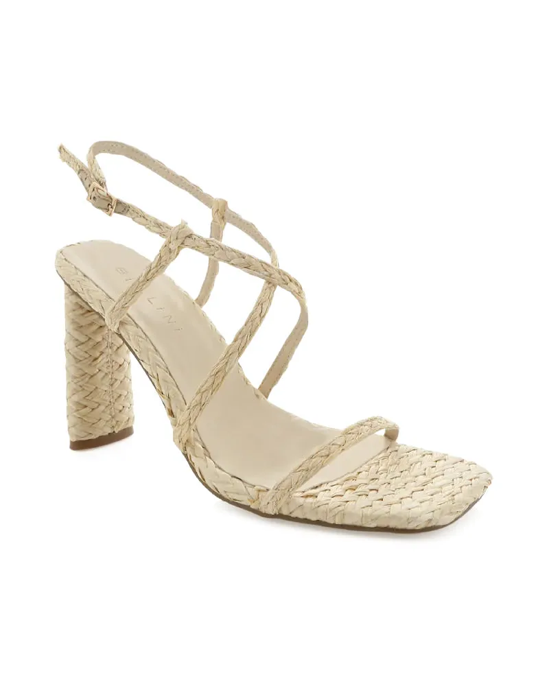 Billini Jayda Sand Raffia Block Heels