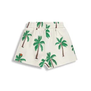 Birdz Embroidered Palm Sweatshorts - Ivory