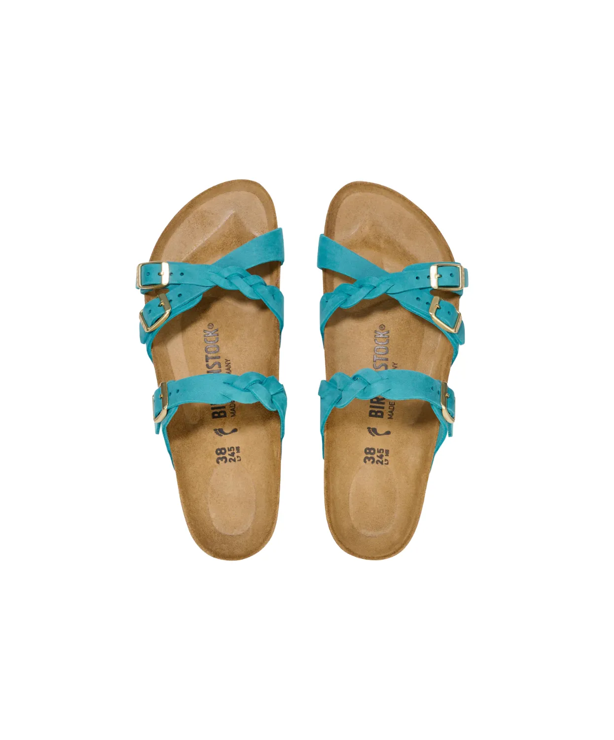 Birkenstock Franca Oiled Leather Braided Biscay Bay Sandals