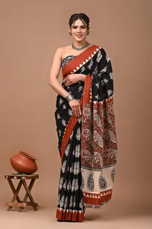 Black Cotton Saree