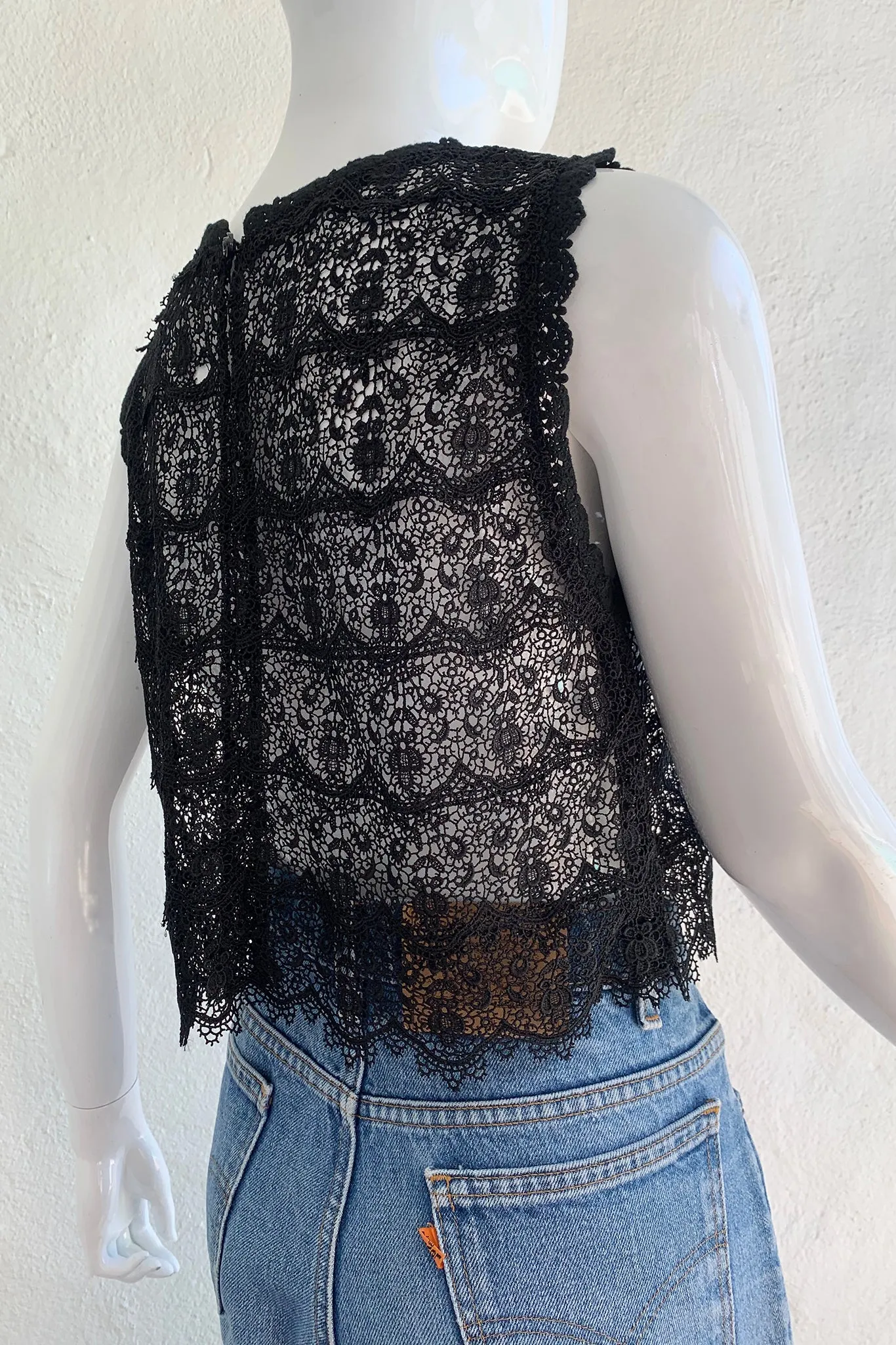 Black Crochet Lace Shell