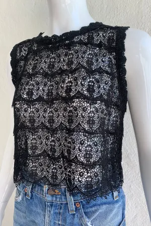 Black Crochet Lace Shell