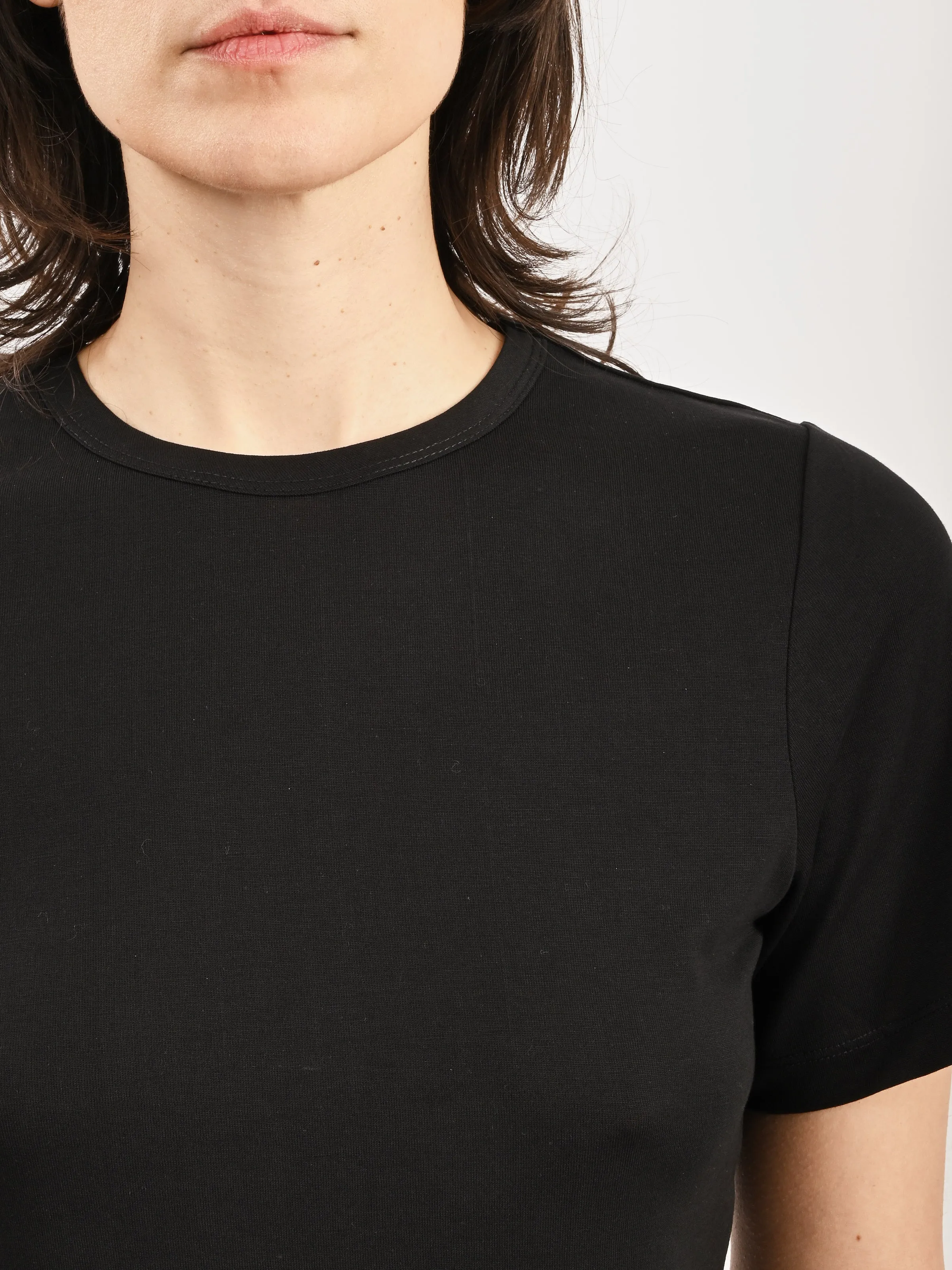 Black Easy S/S T-Shirt W/Bow Tails