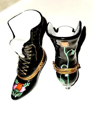 Black Rose Victorian Boot