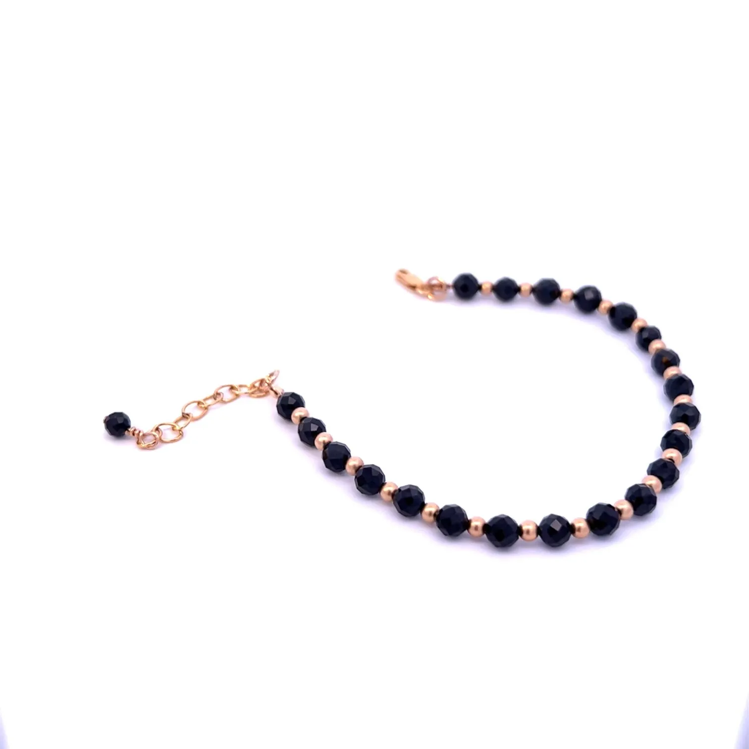 Black Spinel Bracelet Chunky Black Spinel 14k GF Gold