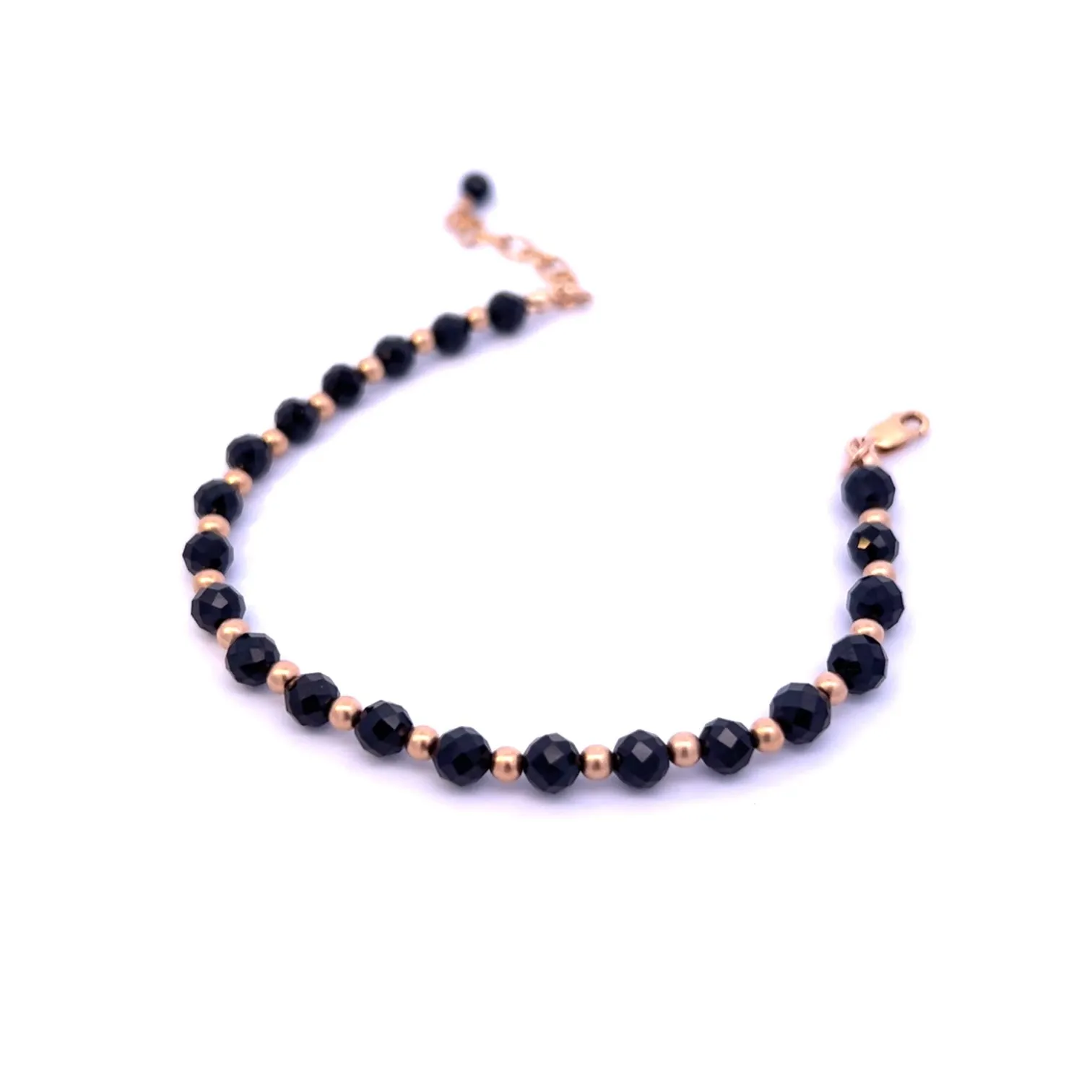 Black Spinel Bracelet Chunky Black Spinel 14k GF Gold