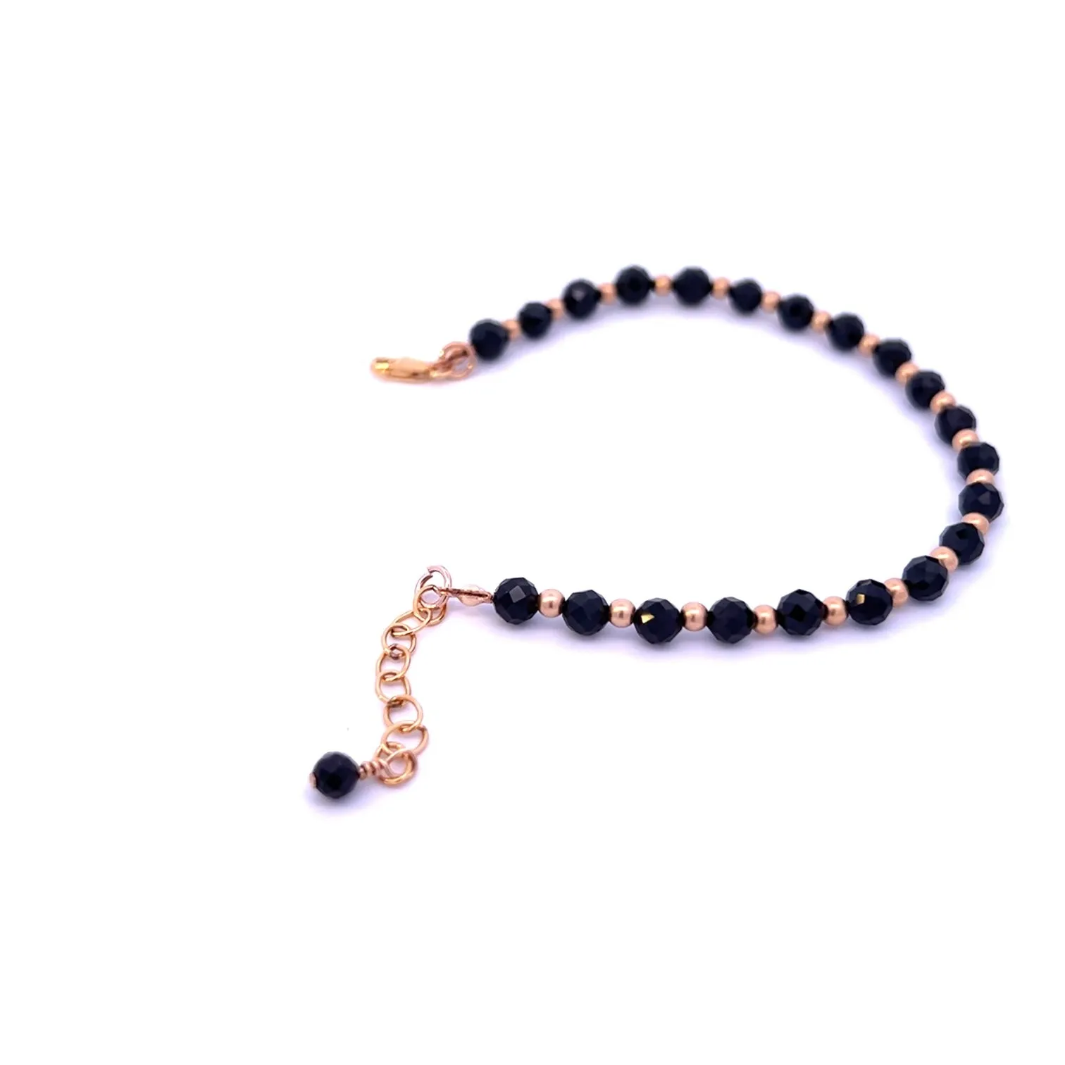 Black Spinel Bracelet Chunky Black Spinel 14k GF Gold
