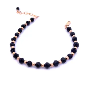 Black Spinel Bracelet Chunky Black Spinel 14k GF Gold