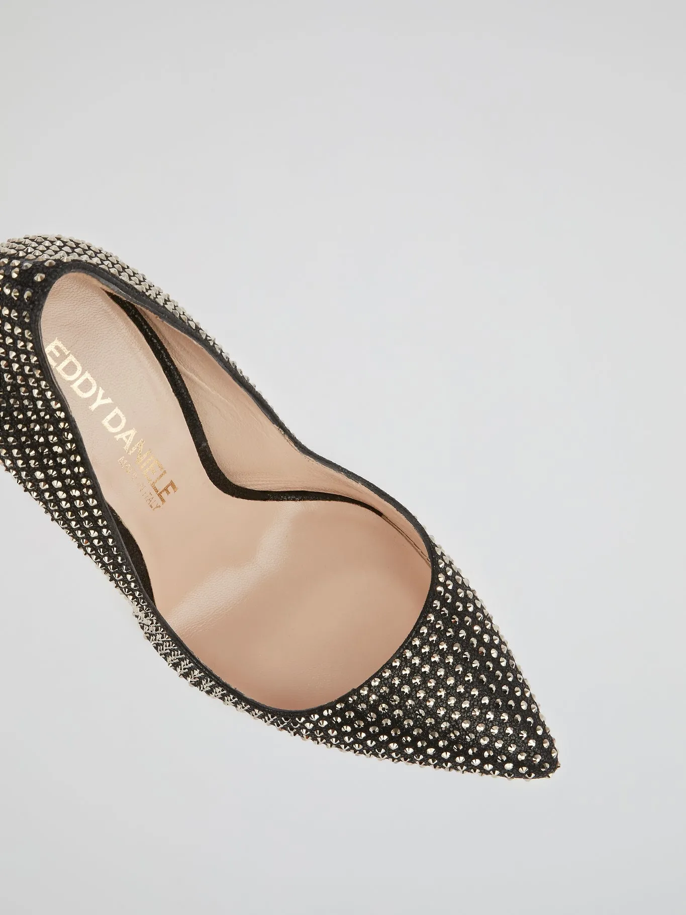 Black Studded Leather Pumps