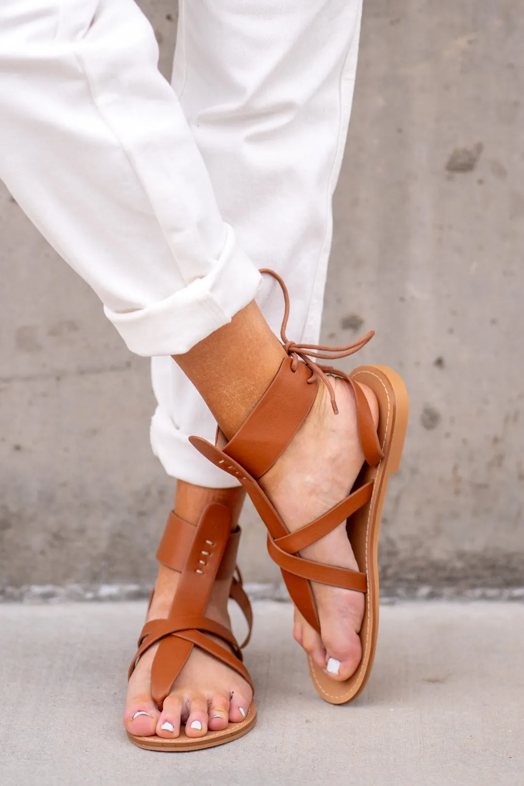 Blaze Lace Up Sandals - Brown