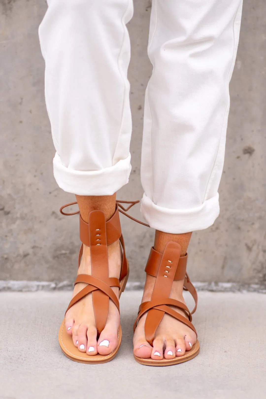 Blaze Lace Up Sandals - Brown