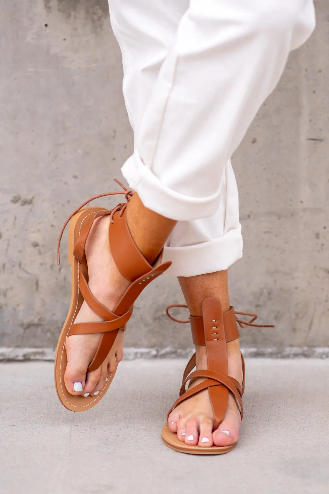 Blaze Lace Up Sandals - Brown