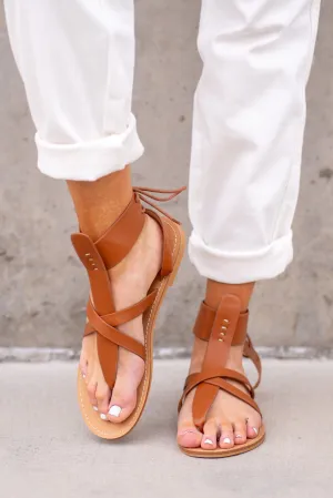 Blaze Lace Up Sandals - Brown