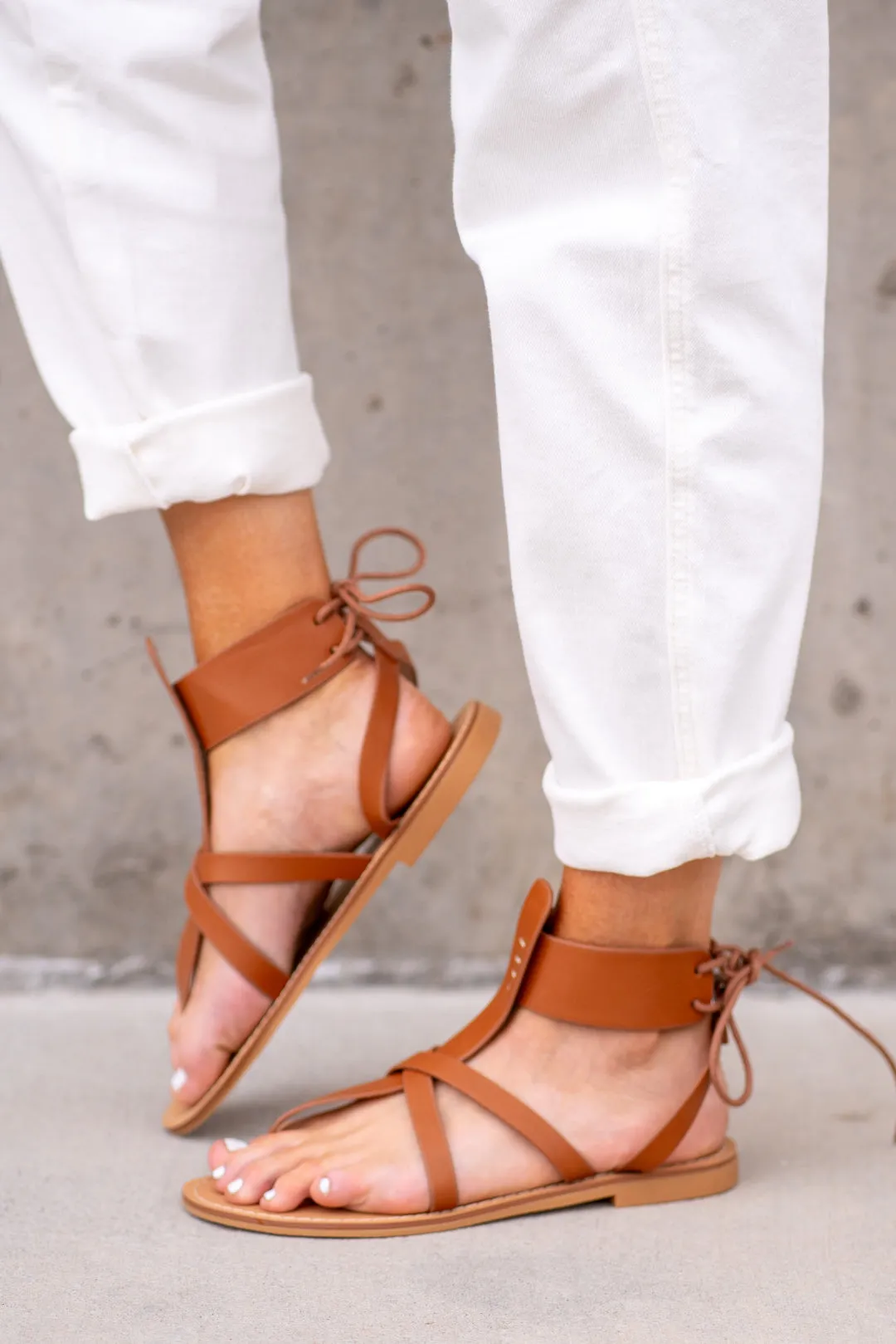 Blaze Lace Up Sandals - Brown