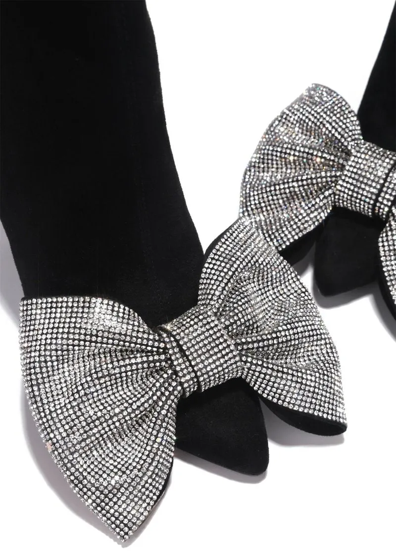 Blinged Bow Tie Bootie