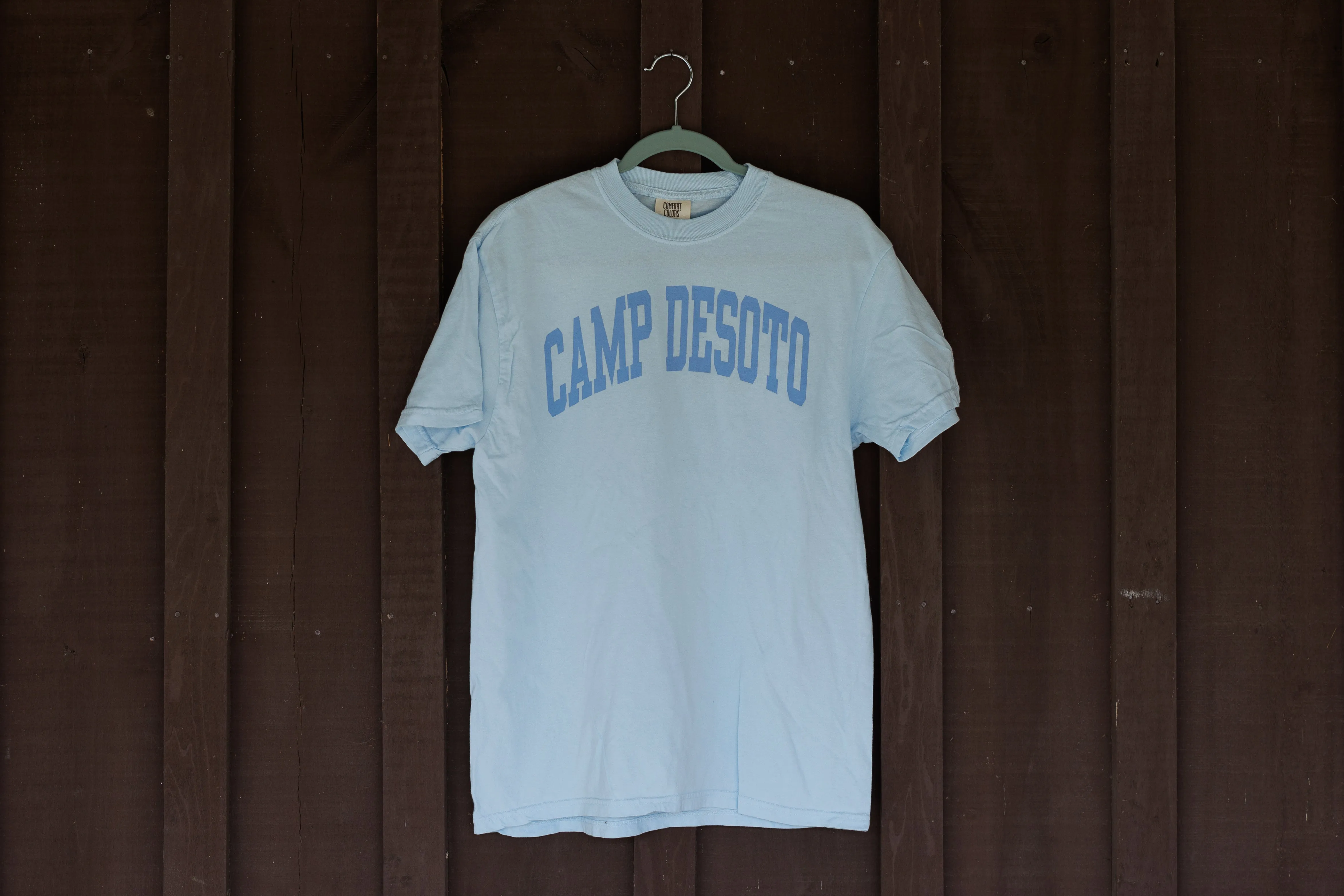 Block Letter Tee – Chambray