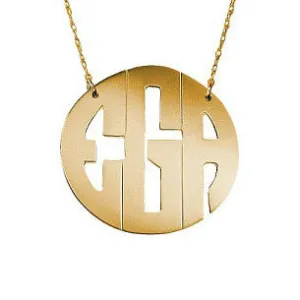 Block Monogram Necklace in Gold