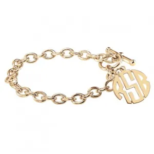 Block Monogram Toggle Bracelet
