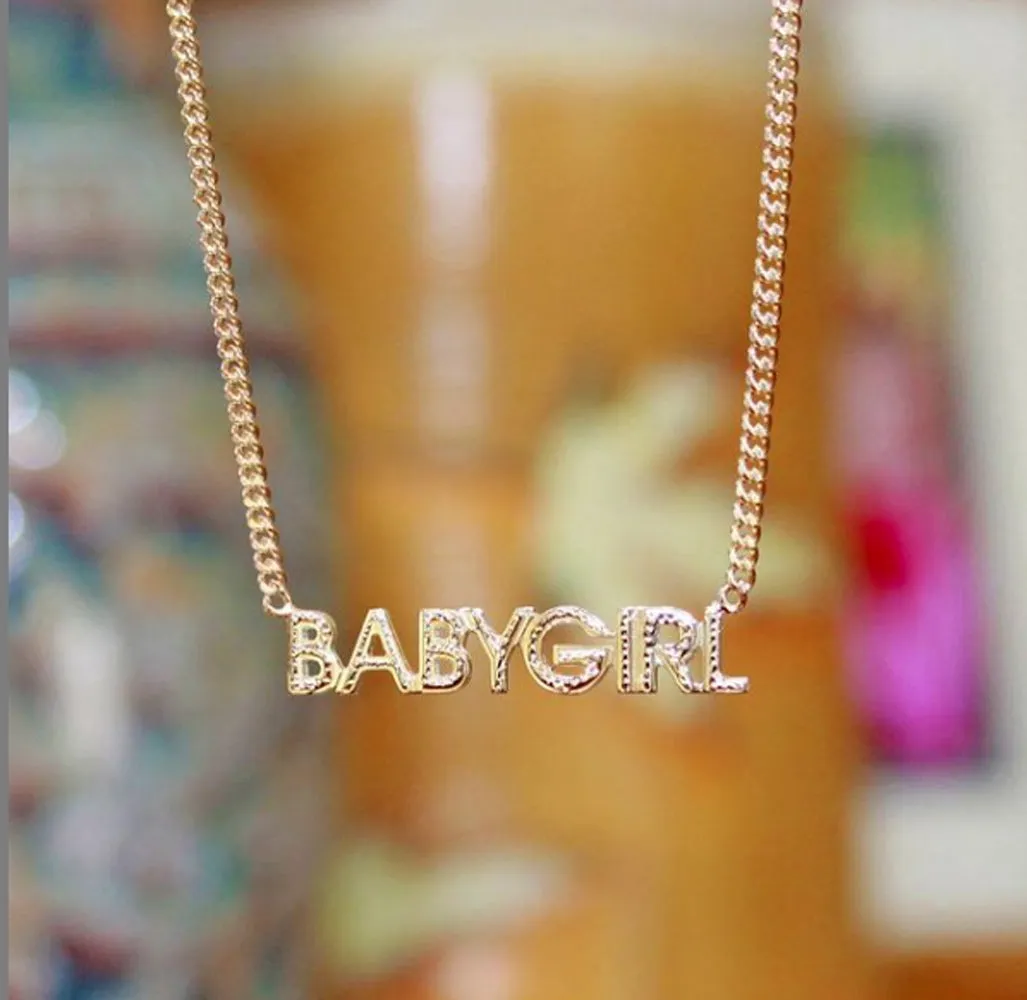 Block Nameplate Necklace - Diamond-Cut