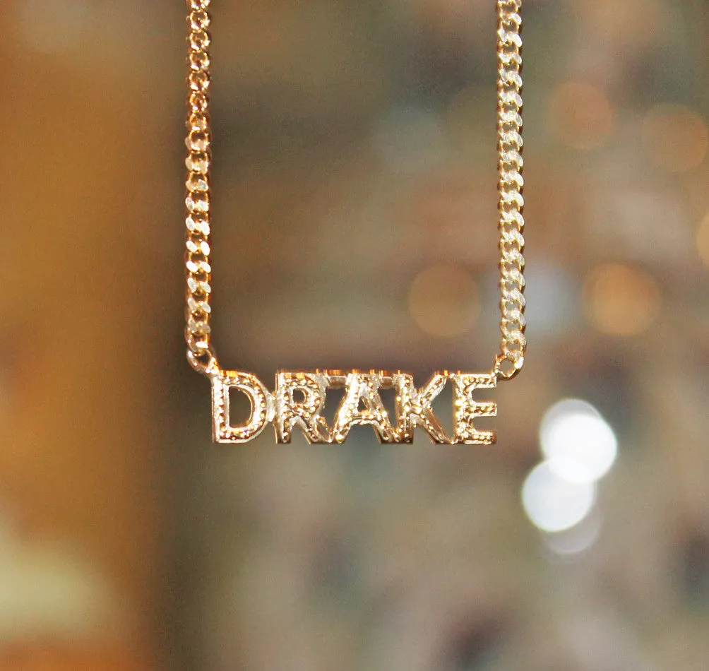Block Nameplate Necklace - Diamond-Cut