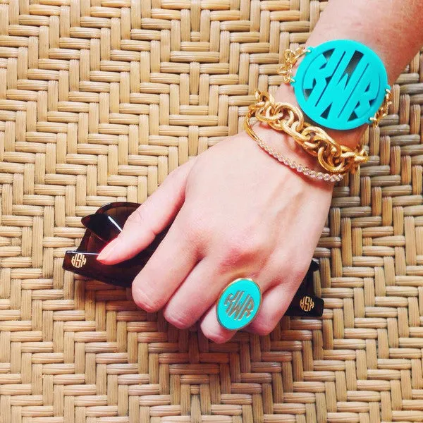 Block Rimmed Acrylic Bracelet