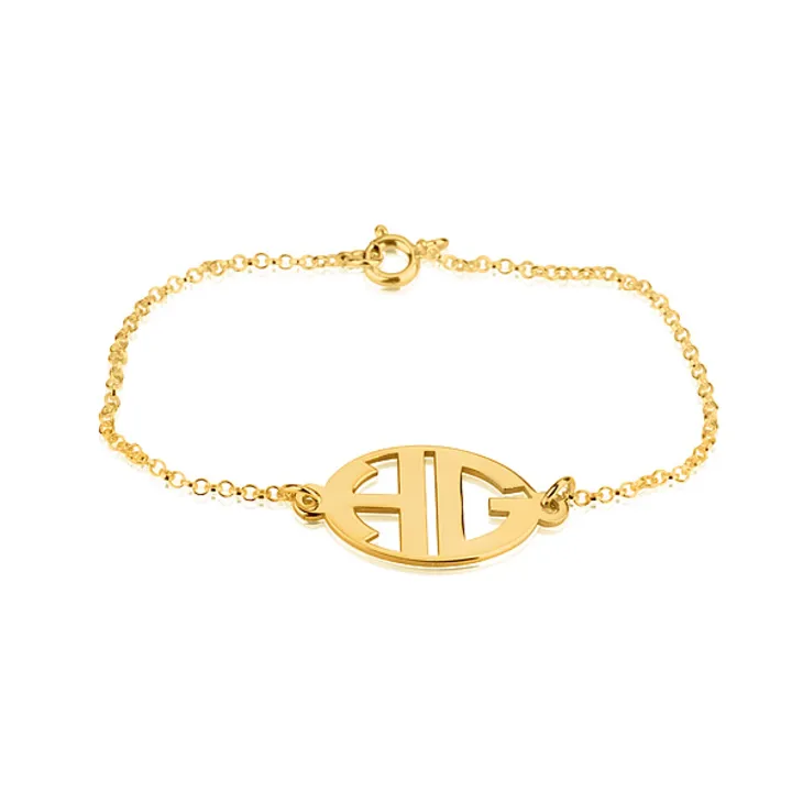 Block Two Initial Bracelet